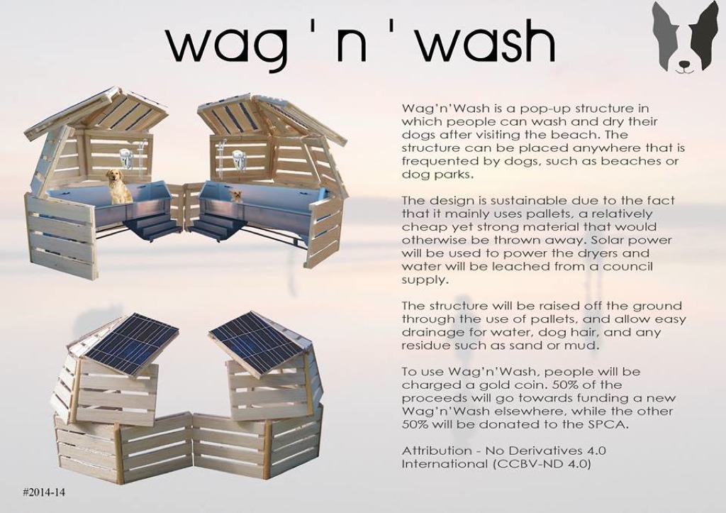 Wag’n’Wash is a pop-up structure in which people can wash and dry 